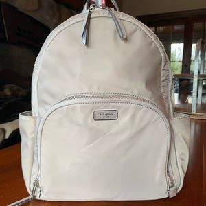 Kate Spade Dawn Nylon Backpack Large Taupe Gray
